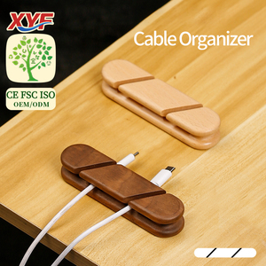 Wooden Desk Cable Organizer Holder