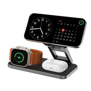 3 In 1 Magnetic Wireless Charger Stand With Holder Foldable 25W